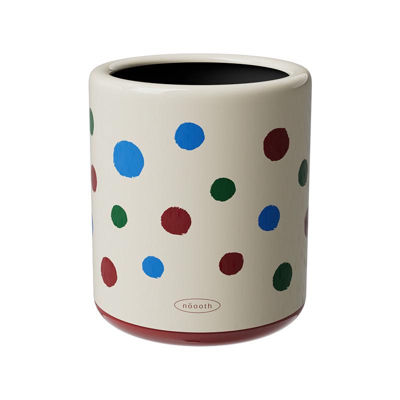 诺室波点桌面垃圾桶可爱小号家用迷你无盖高颜值办公室客厅废纸桶