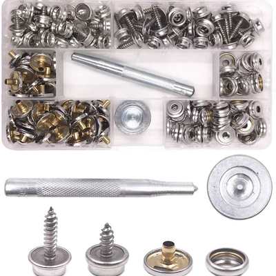 304不锈钢螺丝大白扣帆布扣四合扣混装童车201四合扣超市盒装按扣