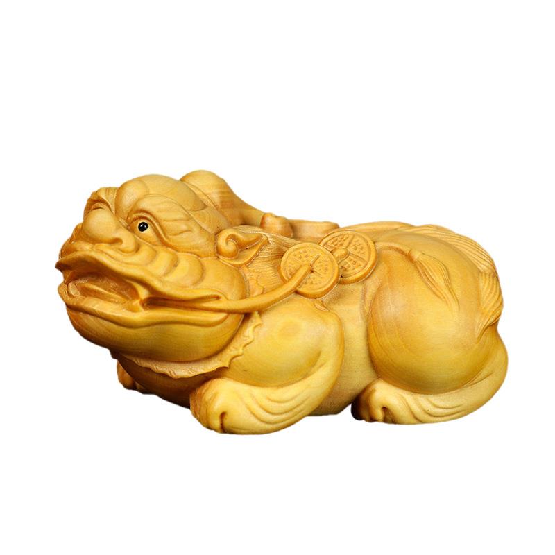 黄杨木雕摆件木质文玩貔貅手把件雕刻工艺品家居饰品厂家直供