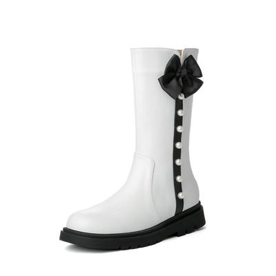 正品女童马靴20丁25新款秋冬学演儿童中筒靴加绒中大童女孩生出皮