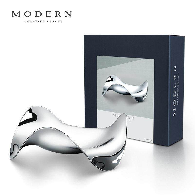 MODERN摩登欧式现代创意不锈钢干水果盘碟轻奢风家居客厅茶几摆件