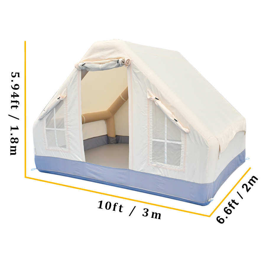 露营批发53双层帐篷屋-牛津布户外防雨帐篷加厚人充气便携式野营