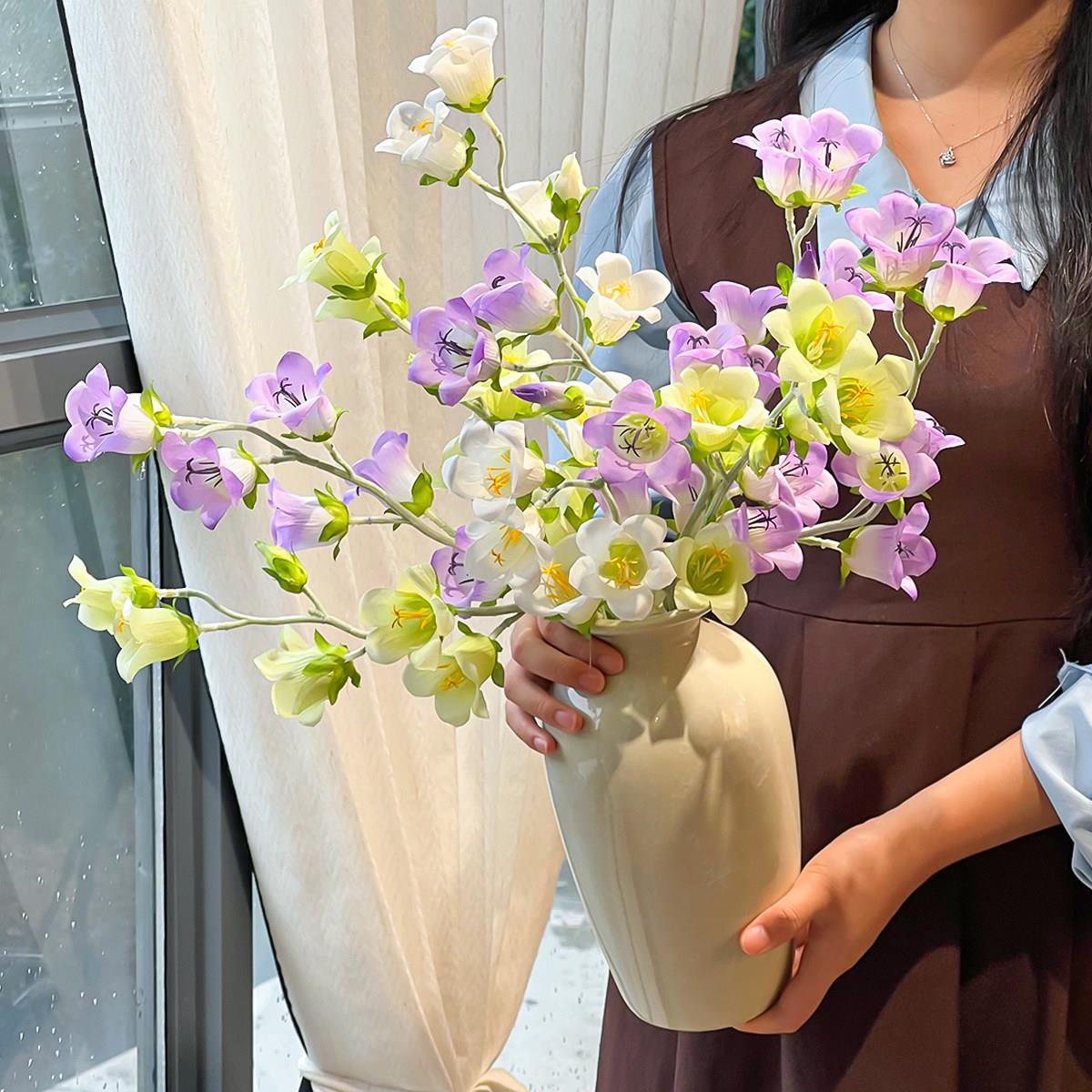 高级彷生花假花彷真花摆设客厅餐桌装饰品摆件轻奢高端彷真高档花