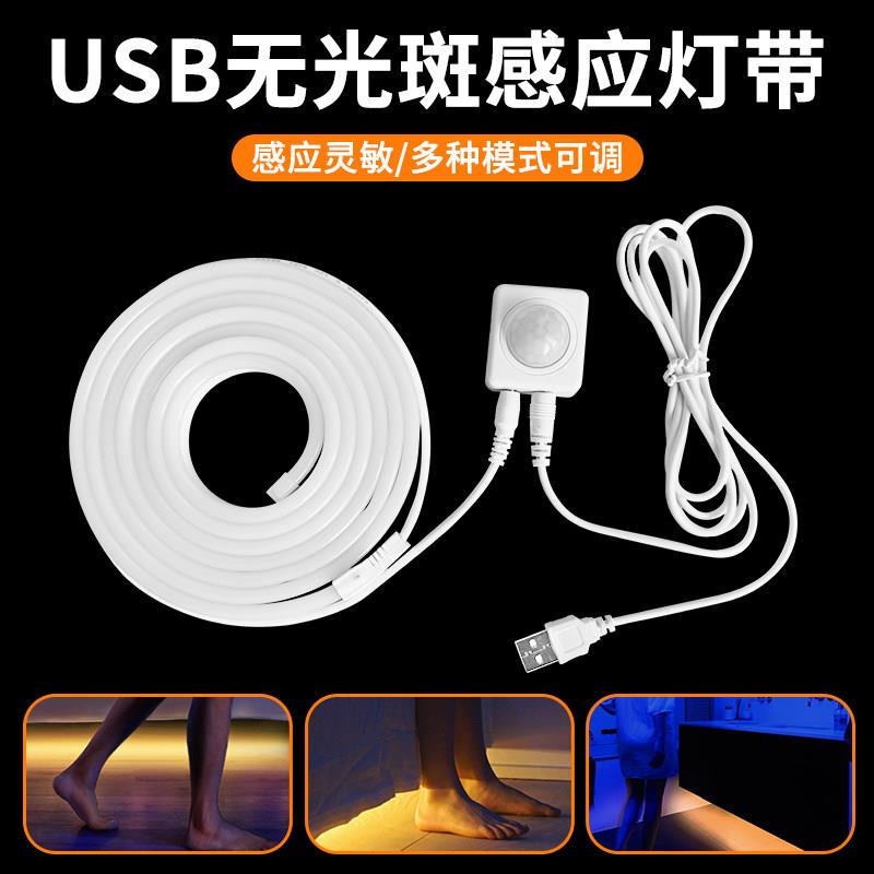 插电款USB接口人体感应LED灯带感应床头灯小起夜灯无光斑灯橱衣柜图片