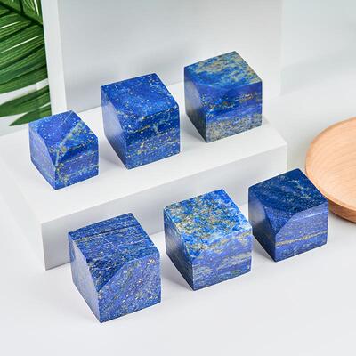 天然青金石多面体几何魔方水晶原石工艺品矿标石家居桌面装饰摆件