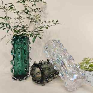 现代简约海参琉璃蓄水花器玻璃花瓶家居餐桌客厅样板间售楼处装 饰