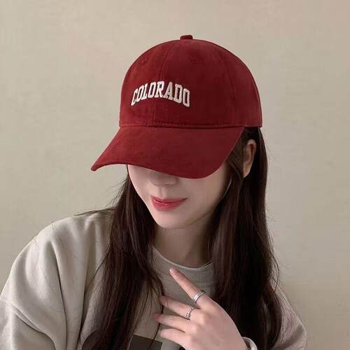 女款红色鸭舌帽棒球帽女2026新款春秋帽子男美式显脸小速干大头围