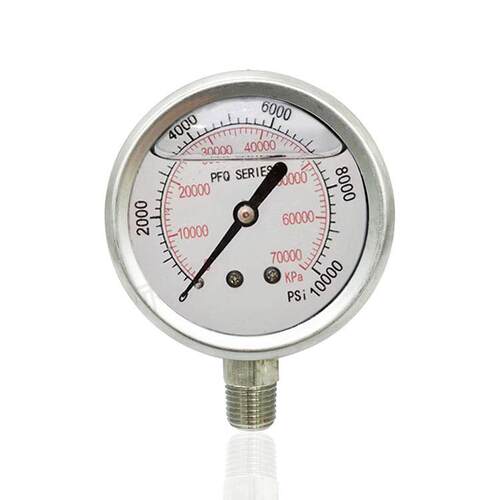 供应全钢充油注液压力表不锈钢耐震抗振径向立装YNBF6010000PSI