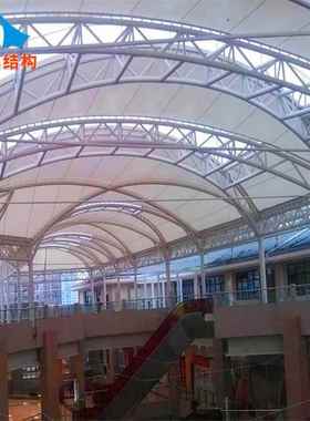 承建商场膜结构顶棚商业步行街张拉膜顶篷商务楼膜结构屋顶雨蓬