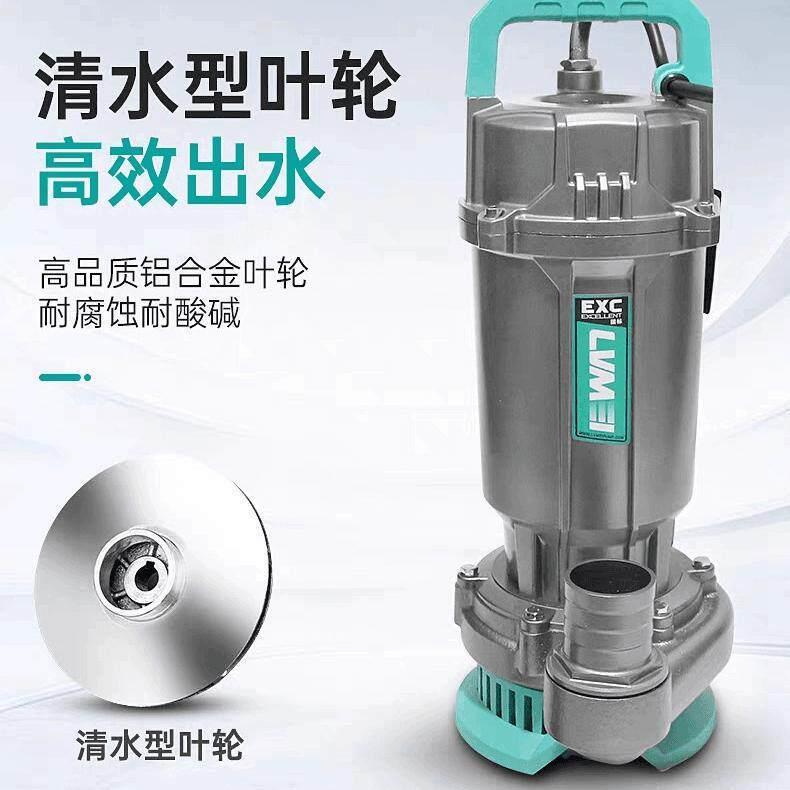 绿美潜水泵国标家用小型潜水泵220V清水泵抽水浇花浇菜220v扬程
