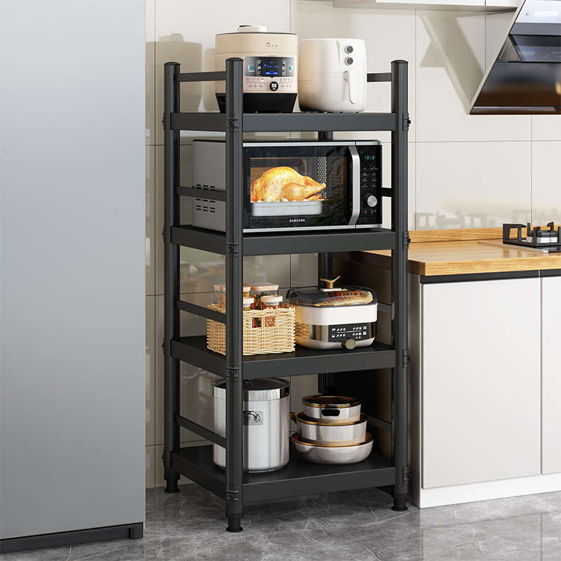 钢制厨房夹缝置物架加厚多层落地收纳架锅架橱柜侧窄缝隙微波炉架