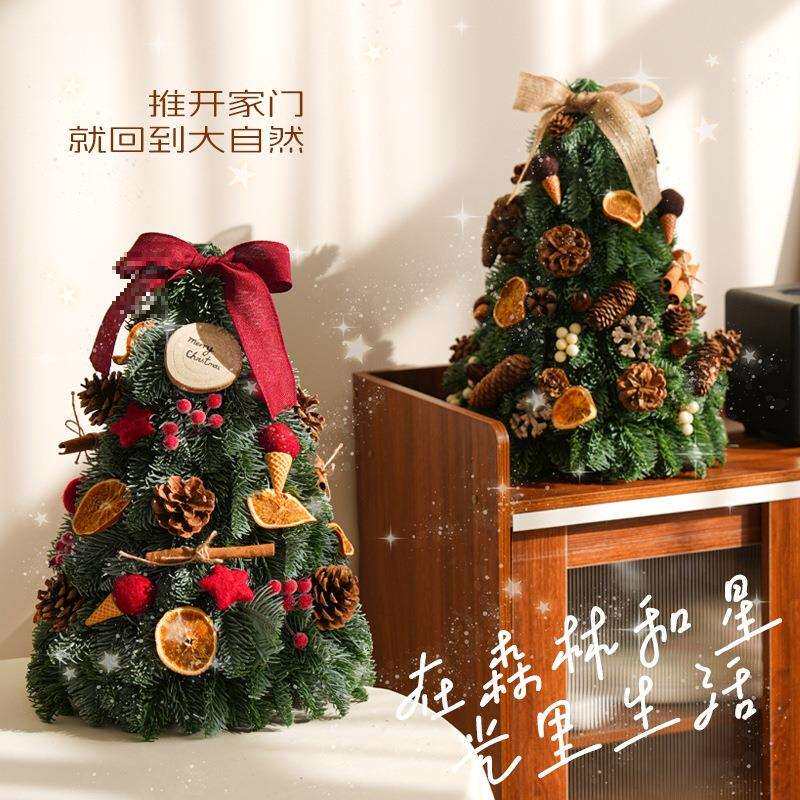 纯诺贝松圣诞树客厅桌面小型装饰场景迷你新款家用摆件其他