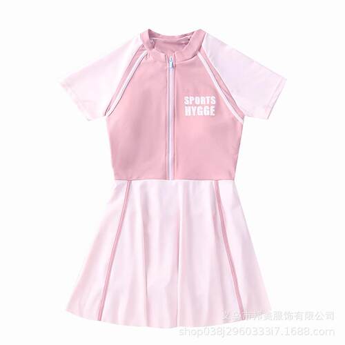 青少年儿童泳衣女童连体中大裤