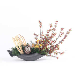 酒店高端整体花艺摆件新中式家居仿真装饰品样板房花艺软装工艺品