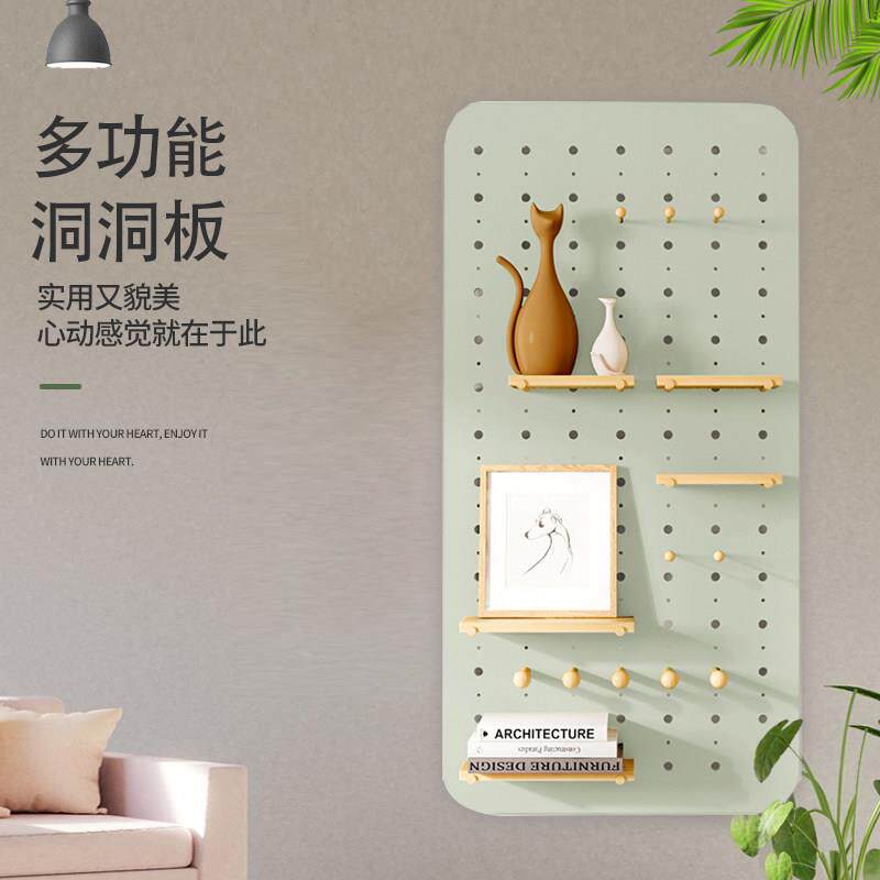 实木洞洞板定制展示架木质挂板洞洞墙入户隔板门口玄关置物架