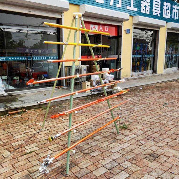 10kv带电作业三角放置架绝缘杆工具存放架 长柄绝缘操作杆架子