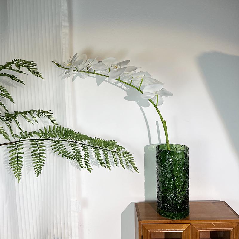 天台华莲复古森林 浪漫田野森系美式家居绿色玻璃花瓶咖啡厅新中