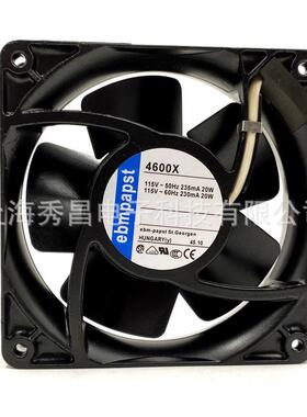 德国PAPST TYP 4600X 115V 20W 12038 12CM 全金属耐高温风机风扇