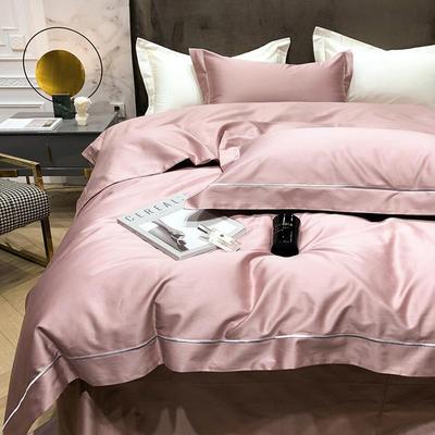 高档口高端140支长进绒棉四件套0纯色简约被套10全纯棉轻奢棉酒店