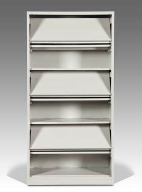 期刊架图书馆钢制半自动单面杂志双面金属下档报刊架