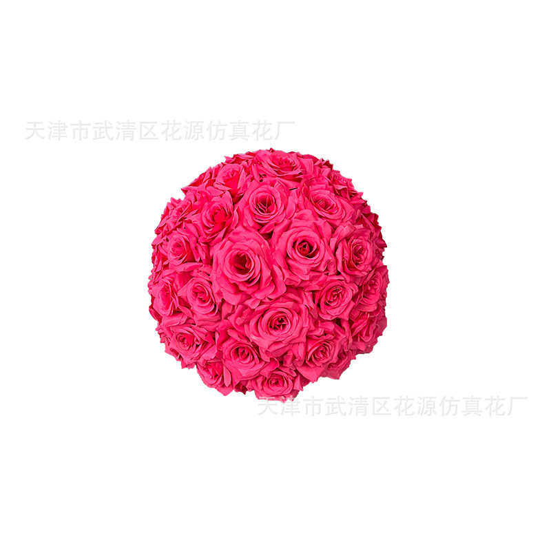 外贸婚庆装饰婚礼仿真花玫瑰大花球舞台背景花艺T台路引布置展厅