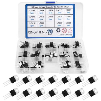 70PCS TO-220三端稳压管 14种套装盒L7805/7812/7905/7912/LM317T