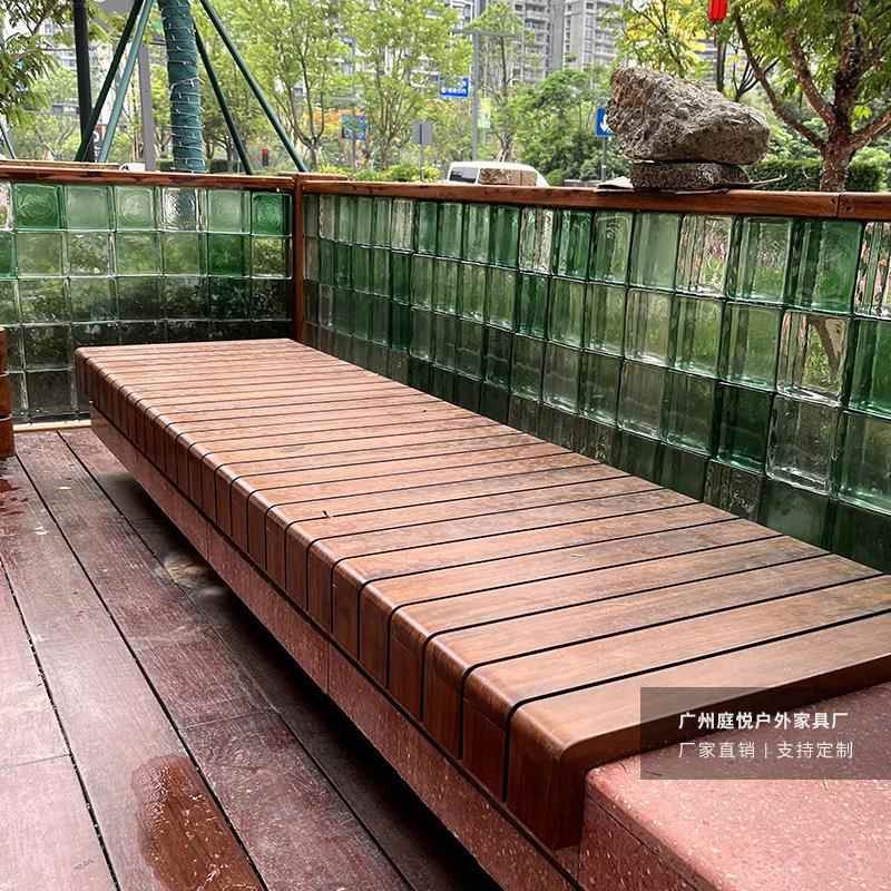 户外防腐木凳庭院小区树池坐凳椅公园凳子简约拼接户外实木坐凳