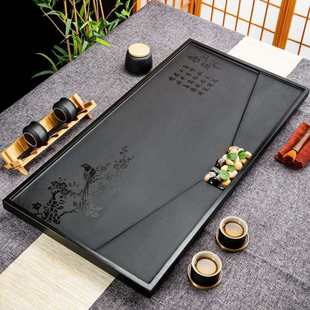 创意乌金石茶盘家用简约茶盘整块商务开业礼品办公干泡茶台