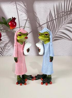 美造电式乡zzw49056村可爱型卡通睡觉犯困青蛙面工艺品摆件桌视柜