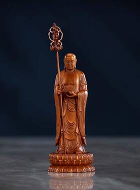 铜欣祥 紫铜地藏王立像 家居办公室桌面迷你地藏王菩萨工艺品摆设