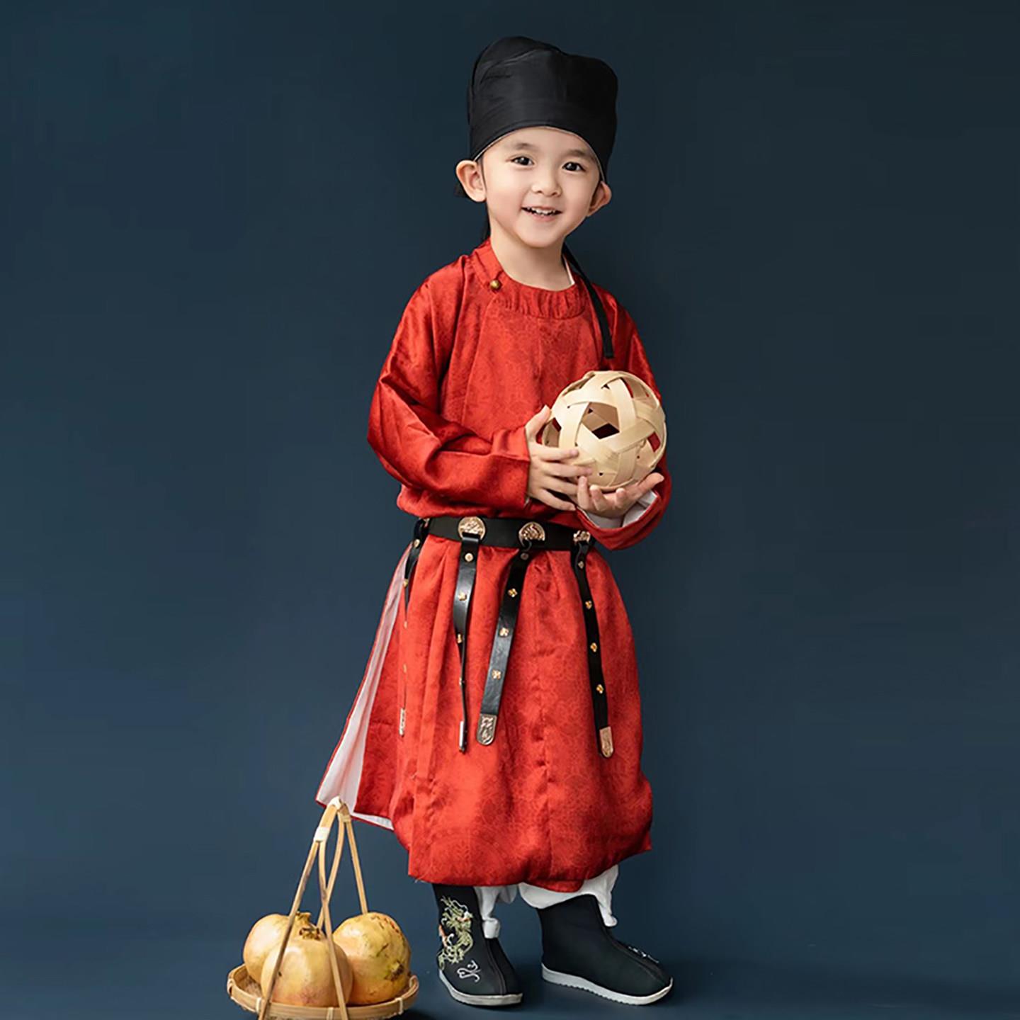元旦节汉服男童幼儿园儿童新中式国风男孩唐装圆领袍少爷国学古装