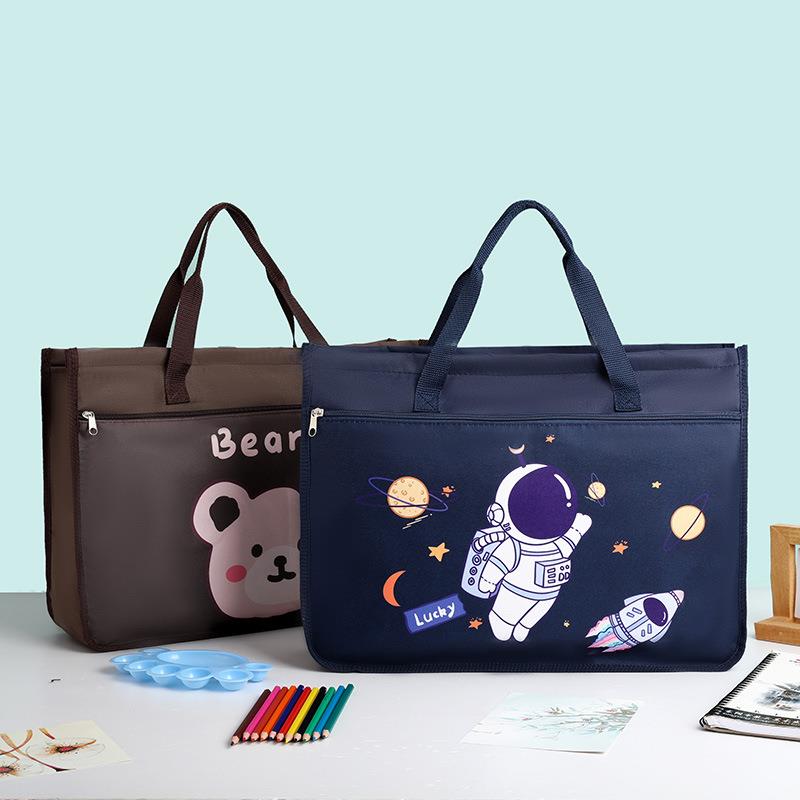 A3美术袋8开8k文件袋手提书袋防水拉链式儿童补习袋大容量