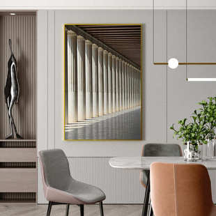 现代轻奢客厅玄欧式长廊简约关装饰画怀旧个性背景墙壁竖版挂画