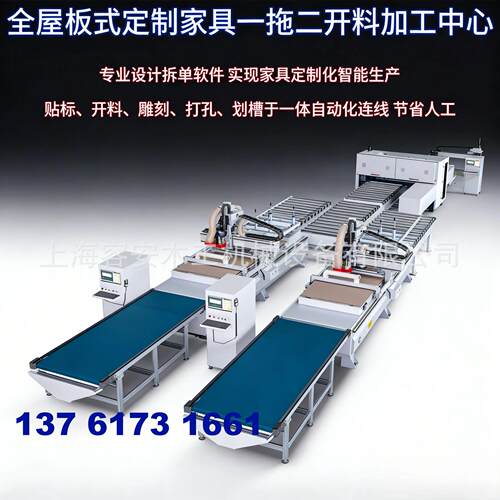 全自动上下料加工中心 板式家具一拖二智能开料产线 德阳厂家直供