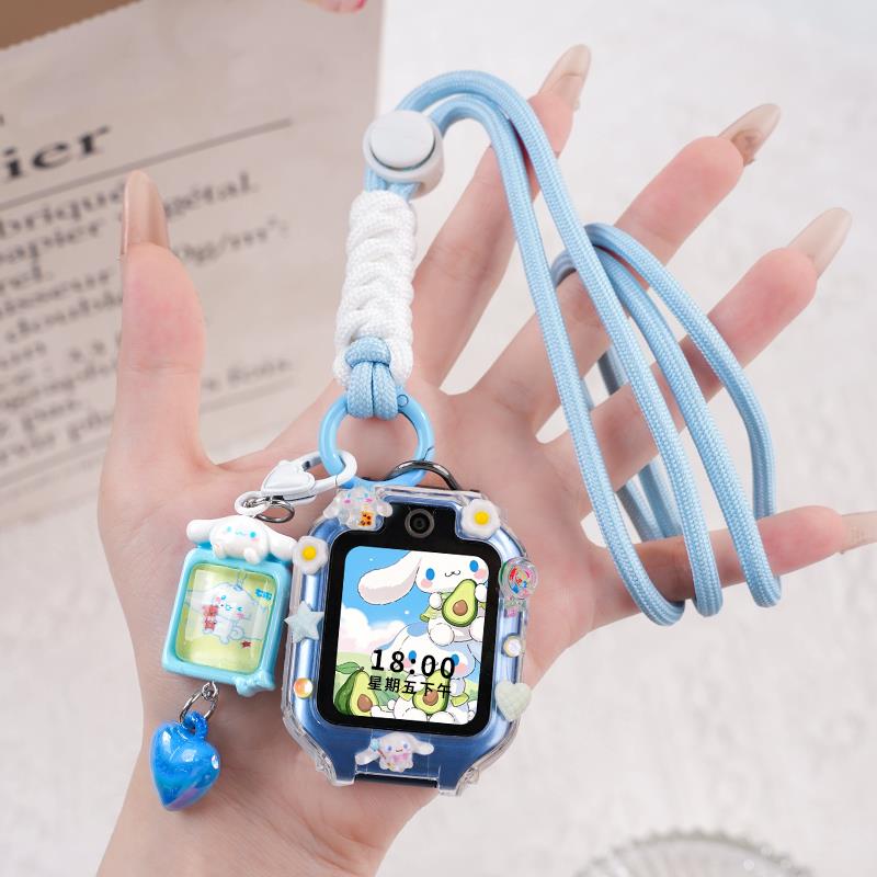 糖果色防丢适用华为儿童电话手表表带5x pro挂脖3Pro保护壳4X挂绳