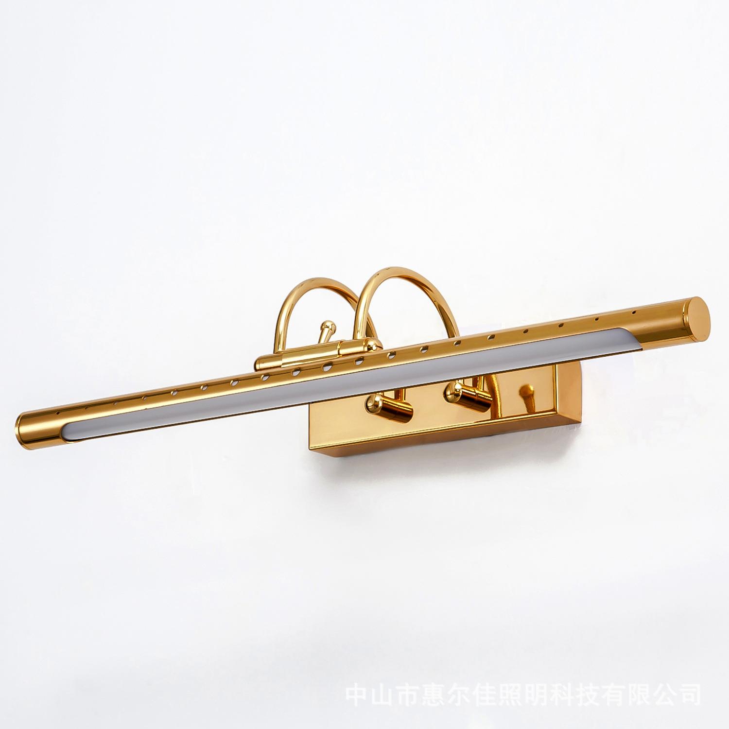 LED镜前灯 卫生间浴室镀金色镜画灯欧式镜柜 防雾防水厂家直销批