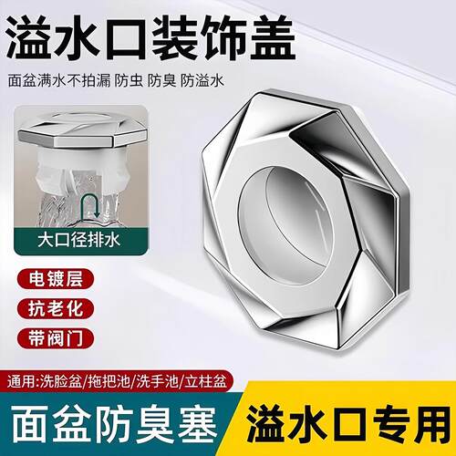 Automatic Closing Washbasin Overflow Hole Plug, Universal fo