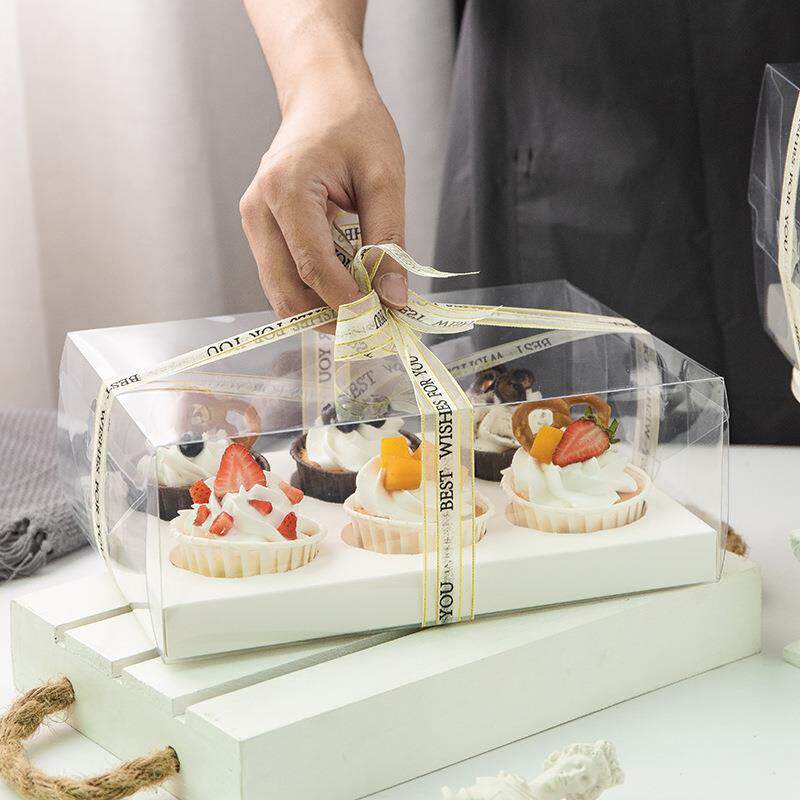 杯子蛋糕包装盒子透明塑料小纸杯子蛋糕盒甜品打包2粒4粒6粒个装
