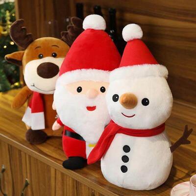 Cartoon Santa Claus Plush Toy Stuffed Elk Snowman Animal