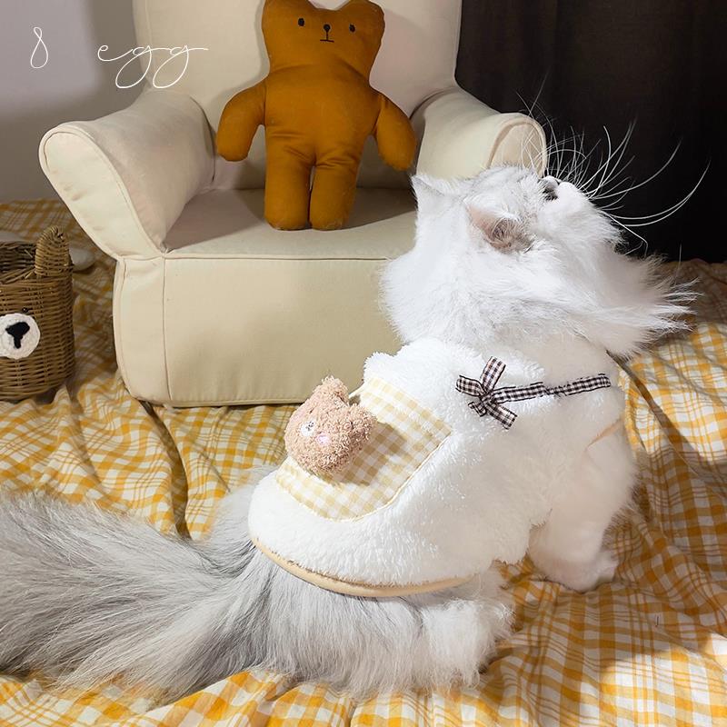 猫咪衣服秋冬装蓝猫英短可爱幼猫宠物小狗狗保暖棉衣马甲卫衣冬天