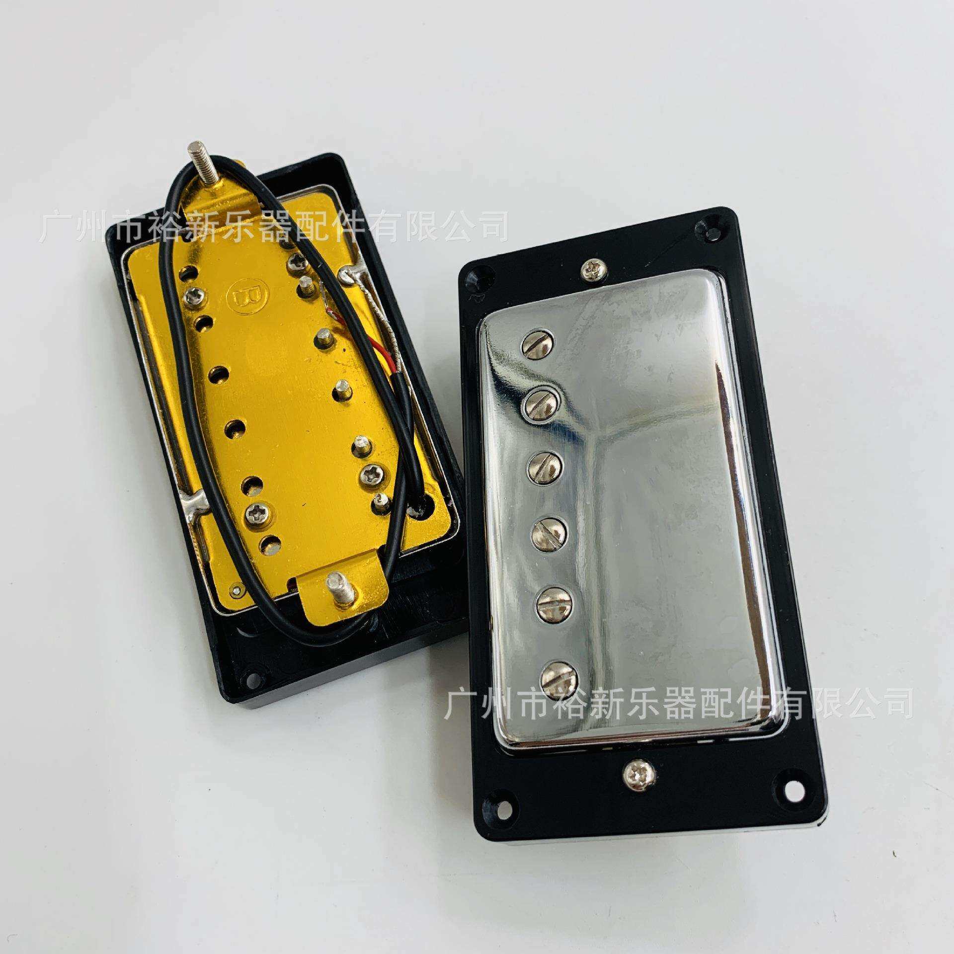 供应吉他配件吉他拾音器 电吉他双拾音器 电吉他LP铬色黑框拾音器图片
