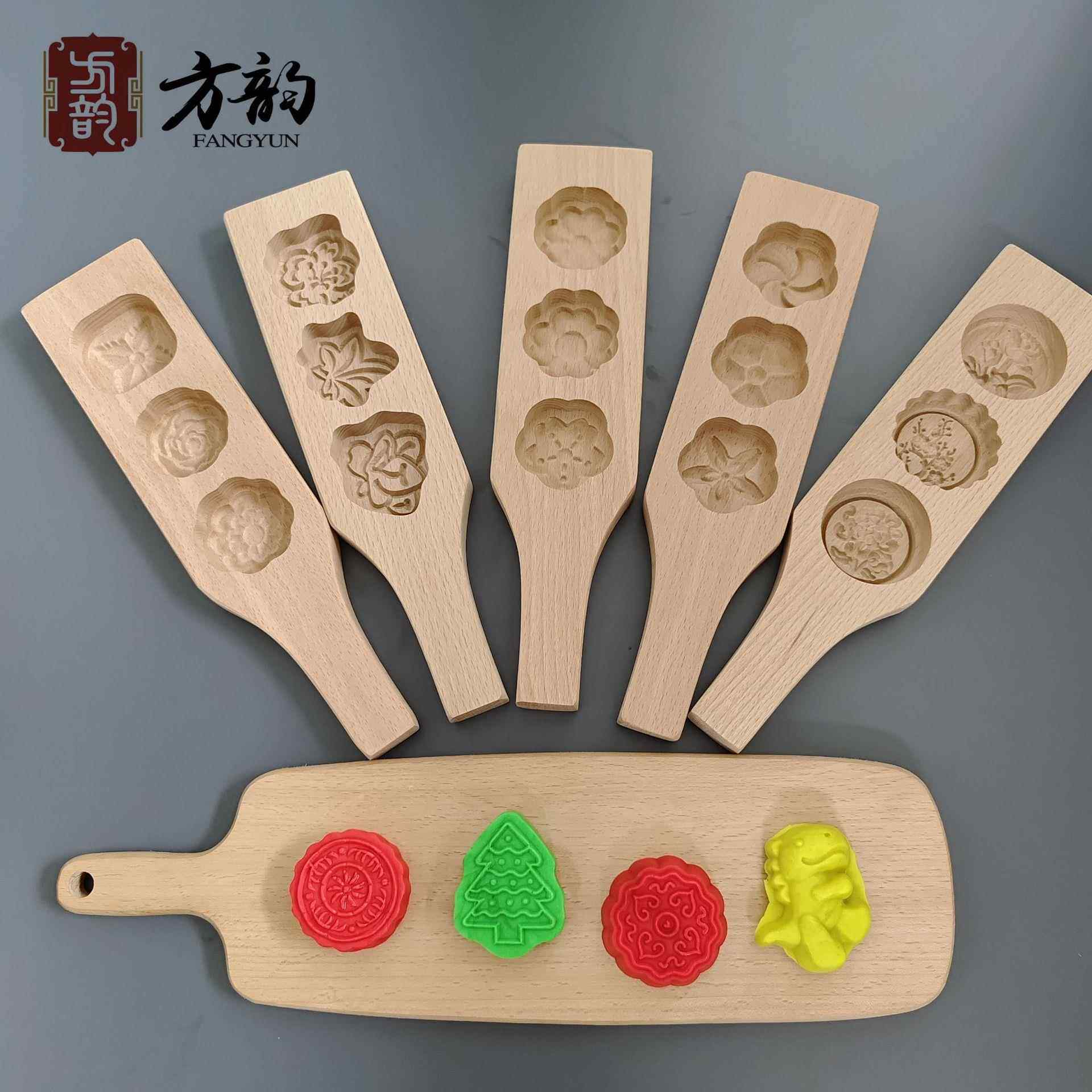 南瓜饼印子粑模具糯米糍粑月饼手工模型家用木质面食粑粑手压式糕