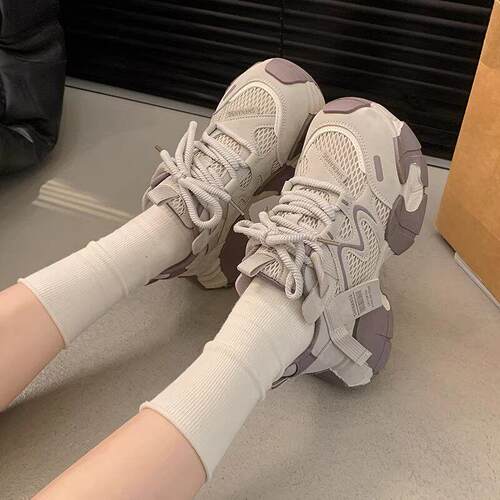 厚底增高老爹鞋女2026新款爆款春夏季超火透气网面百搭休闲运动鞋