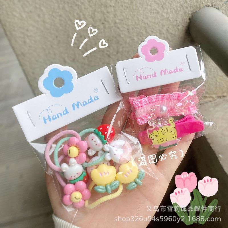 韩版小花发饰卡纸包装袋可爱发绳皮筋新款包装卡头小饰品卡片