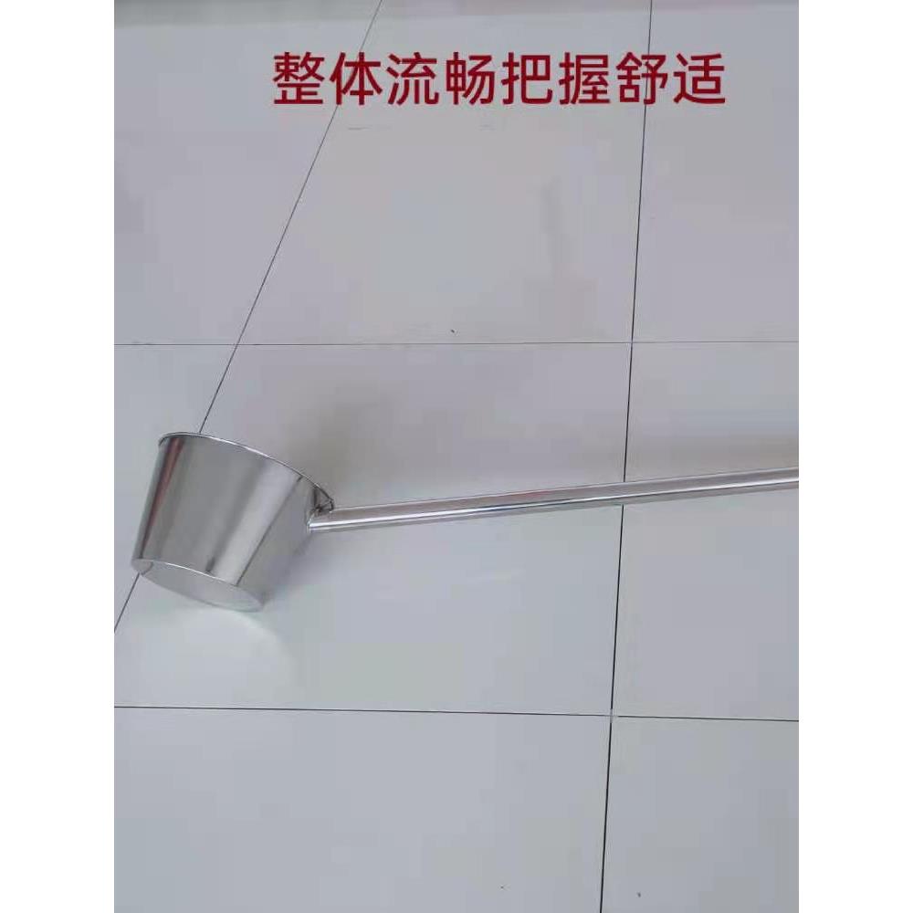 不锈钢特大号水瓢 长柄水勺大码304不锈钢特厚水舀长柄水舀浇水壳