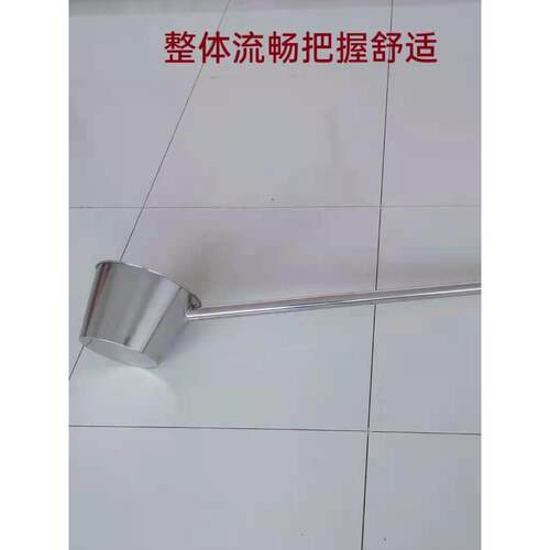 不锈钢特大号水瓢 长柄水勺大码304不锈钢特厚水舀长柄水舀浇水壳