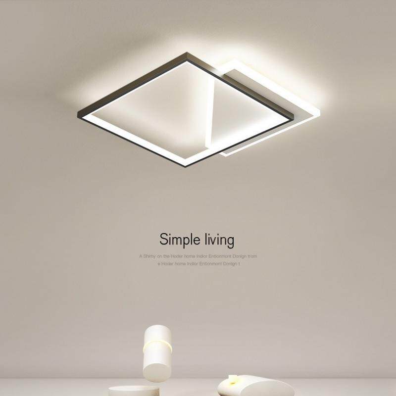 北欧主卧室灯几何灯创意个性方形镂空灯简约现代led吸顶灯书房灯