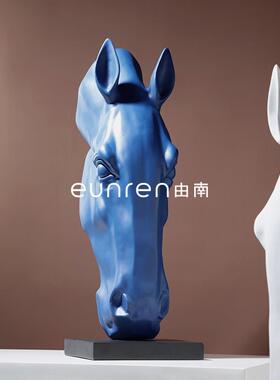 新式客厅装办公中室玄YN-BJ160关地马首落大摆件创意饰家居售楼部