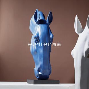 饰办公室玄关家马首大落地摆件创意居售脂楼部YN BJ1 客厅装 新中式