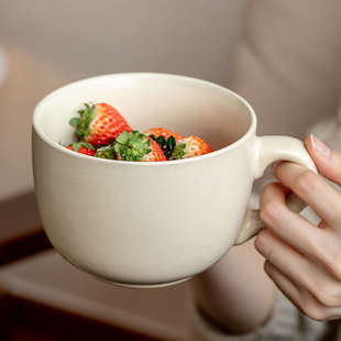 巷子尾〖特大号燕麦杯〗800ml陶瓷早餐杯简约纯色马克杯大号杯子